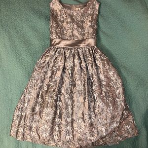Rare Editions Silver Flower Dress